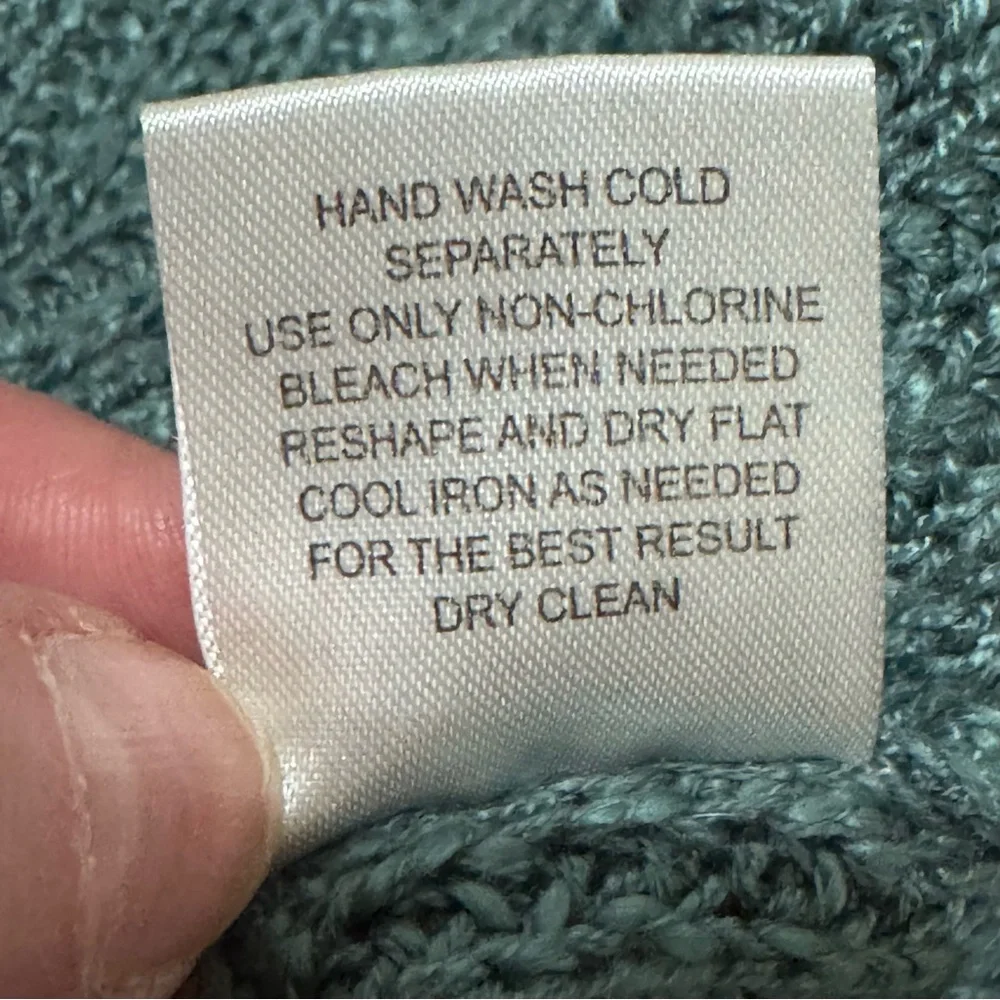 Pink Republic Teal Cable-Stitch Crewneck Sweater XS